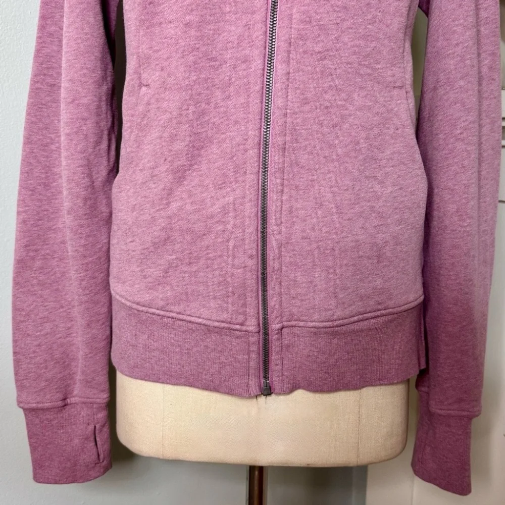 Lululemon Scuba Hoodie Jacket Light Cotton Fleece Heathered Velvet Dust Size 10